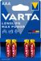 Varta MICROZELLE AAA LONGLIFE MAX PO (4703101404/4STK.BLIS)