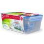 Emsa Food Clip&Close 508568 5er Set transparent/blau Vorratsdosen