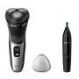 Philips Shaver S3143 02 Series 3000 with Nosetrimmer silver black (S3143/02)