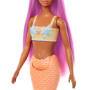 Mattel Barbie Meerjungfrau-Puppe mit pinkfarbenem Haar, weicher orangefarbener Schwanzflosse und Haa