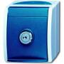 BUSCH JAEGER 2083-0-0822 - CEE 7/3 - Blue - White - IP44 - 250 V - 16 A - 74 mm