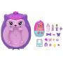 Mattel Polly Pocket Mama & Baby Igel Handtaschen-Spielset mit 2 Puppen & 16 Accessoires inklusive Ha